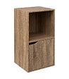 5 FIVE SIMPLY SMART - Meuble Etagère 2 Cases de rangement 1 Porte effet bois naturel H 67.6 cm - vignette