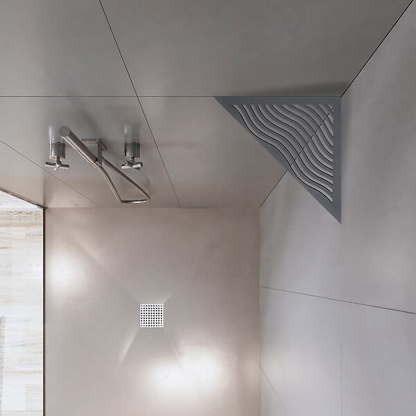 U-TILE - Tablette d'angle douche  Gris ardoise Aqua - triangle - large