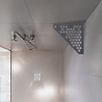 U-TILE - Tablette d'angle douche  Gris ardoise Nid d'abeilles - 5 côtés - vignette