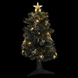 FEERIC LIGHTS & CHRISTMAS - Sapin de Noël artificiel lumineux avec Pommes de Pin et Baies rouges H 90 cm - vignette