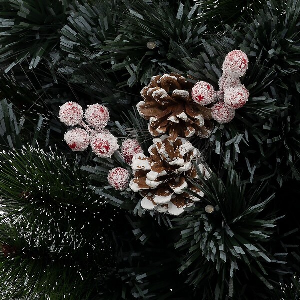 FEERIC LIGHTS & CHRISTMAS - Sapin de Noël artificiel lumineux avec Pommes de Pin et Baies rouges H 90 cm - large
