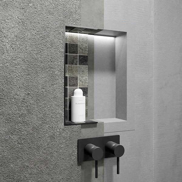 MARMOX - Duo de niches à carreler étanche - Format intérieur U-Tile - 15 cm de profondeur - large