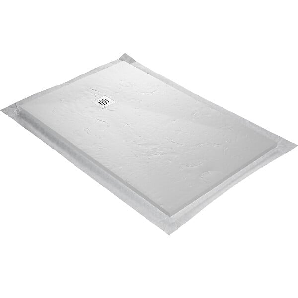 U-TILE - Receveur de douche blanc 180 x 90 cm ultra léger en résine aspect ardoise - grille carrée - large