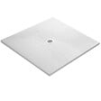 U-TILE - Receveur résine 70 x 70 cm blanc effet ardoise - grille carrée centrée - vignette