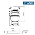 STANO - Bonde et cache trop-plein chromé pour baignoire îlot design - vignette