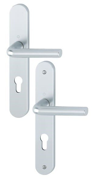 HOPPE - Ensemble sur plaques ARLES type clé L finition champagne - HOPPE - 634620 - large