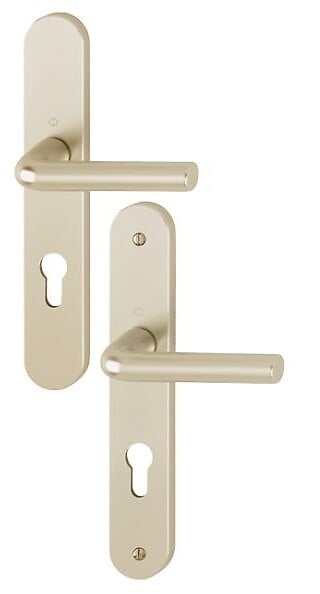 HOPPE - Ensemble sur plaques ARLES type clé L finition champagne - HOPPE - 634620 - large