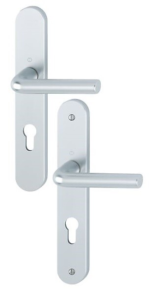 HOPPE - Ensemble sur plaques ARLES type condamnation finition argent - HOPPE - 596201 - large