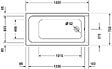 DURAVIT - Baignoire acrylique avec pieds D-Code - Dimensions : 150 x 75 cm - Couleur : BLANC - vignette