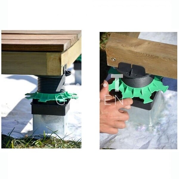 JOUPLAST - Plot terrasse réglable pour pieu métallique 43/138 mm elevo  - JOUPLAST - Carton de 30 pièces - large
