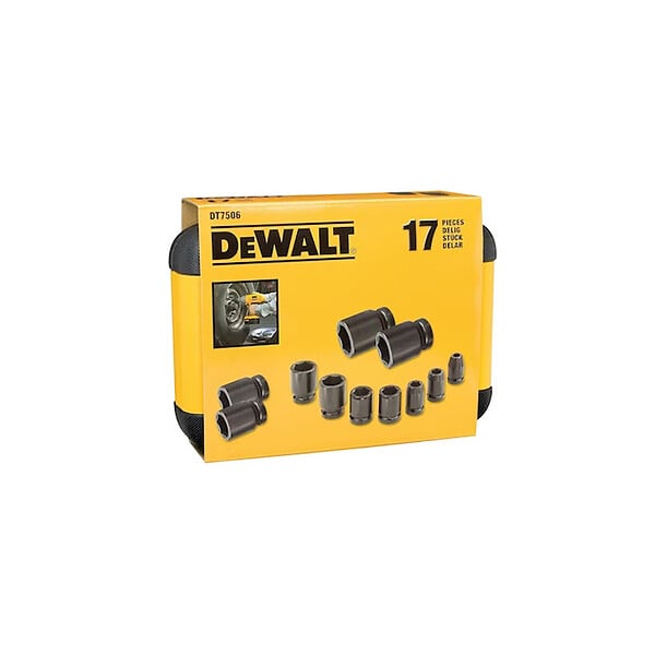DEWALT - Coffret de 16 douilles à chocs DEWALT DT7506-QZ 1/4" - 1/2" avec adaptateur - large