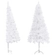VIDAXL - vidaXL Sapin de Noël artificiel d'angle Blanc 240 cm PVC - vignette