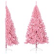 VIDAXL - vidaXL Demi sapin de Noël artificiel avec support Rose 240 cm PVC - vignette