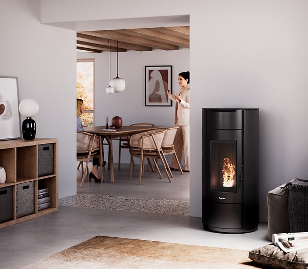 FREEPOINT - Poêle à granulés EOS 8 - Acier - Noir - 9.5kW - large