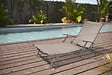 Bain de soleil Morena en métal coloris gris anthracite et tissu taupe - vignette