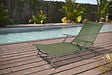 Bain de soleil Morena en métal gris anthracite et tissu vert argile - vignette