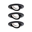 PAULMANN - Kit 3 spots LED encastrés orientables noir mat 3000K - vignette