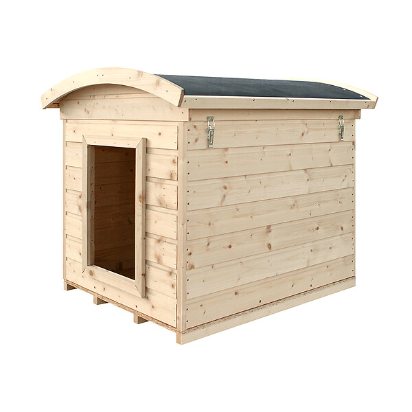 TIMBELA - Niche pour Chien Exterieur en Bois - Maison Chien de Petit Race, Toit étanche, 87 x 102 x H85 cm, Taille S - Cabane Chien TIMBELA M405-1 - large