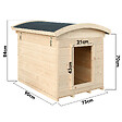 TIMBELA - Niche pour Chien Exterieur en Bois - Maison Chien de Petit Race, Toit étanche, 87 x 102 x H85 cm, Taille S - Cabane Chien TIMBELA M405-1 - vignette