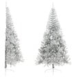 VIDAXL - vidaXL Demi sapin de Noël artificiel avec support argenté 240 cm PET - vignette