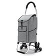 VOUNOT - Chariot de courses pliable monte escalier aluminium gris - vignette