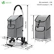 VOUNOT - Chariot de courses pliable monte escalier aluminium gris - vignette
