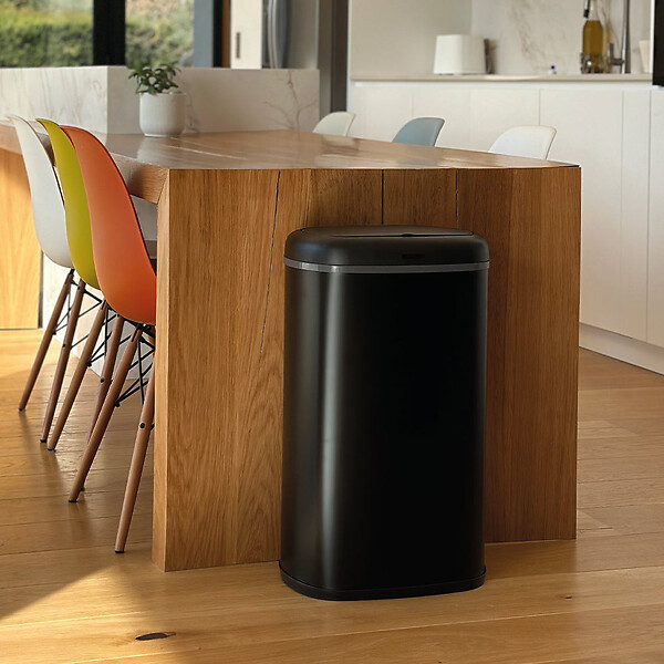 KITCHEN MOVE - Poubelle automatique inox LOGAN noir 58L - large