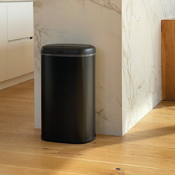 KITCHEN MOVE - Poubelle automatique inox LOGAN noir 58L - large