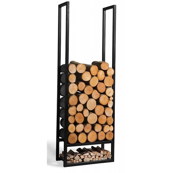COOK KING - Porte bûches rectangulaire ATOS en acier noir 120x40x20cm - large