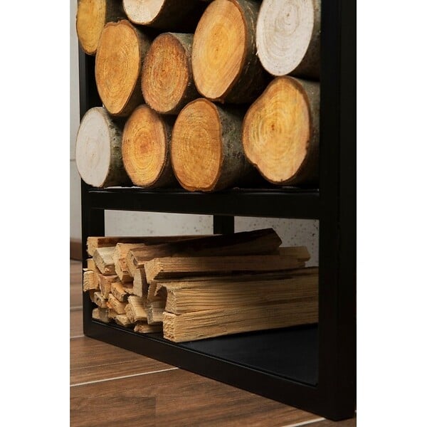 COOK KING - Porte bûches rectangulaire ATOS en acier noir 120x40x20cm - large