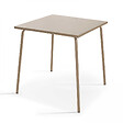 OVIALA - Ensemble table de jardin carrée et 4 fauteuils acier taupe - Palavas - vignette