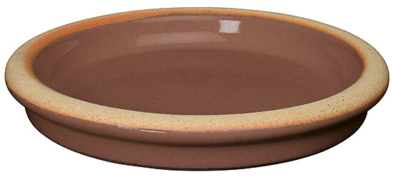 DEROMA - Soucoupe terre cuite émaillée - Shadow - 31cm - large