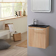 PLANETE BAIN - Pack lave mains Hamac Oak bordolino + Lave mains noir + robinet eau froide - vignette