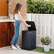 TOOMAX - Poubelle de jardin 80 Litres Noire 38 x 38 x H65 cm Couvercle à pression TOOMAX - vignette