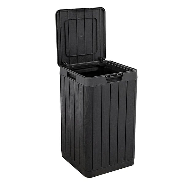 TOOMAX - Poubelle de jardin 80 Litres Noire 38 x 38 x H65 cm Couvercle à pression TOOMAX - large