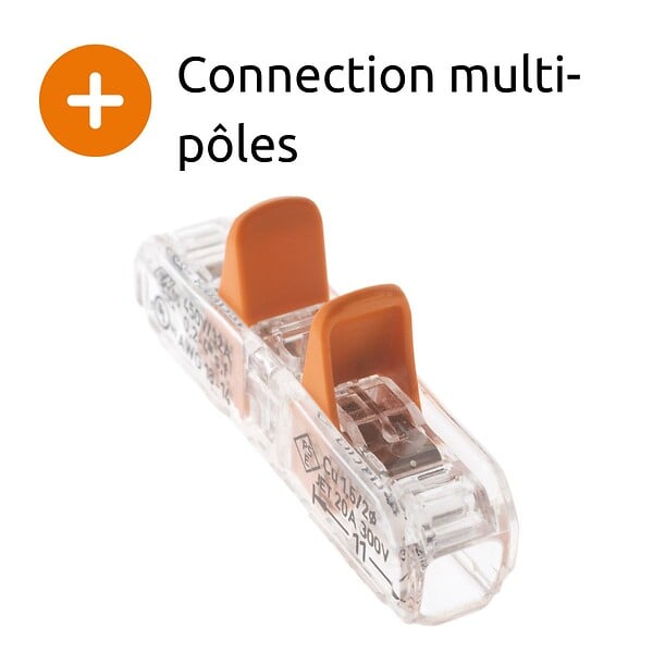 WAGO - Lot de 60 bornes WAGO 221 Inline 2x4mm² à leviers souple & rigide - large
