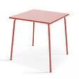 OVIALA - Ensemble table de jardin carrée et 4 fauteuils acier argile - Palavas - vignette
