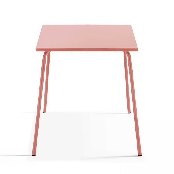 OVIALA - Ensemble table de jardin carrée et 4 fauteuils acier argile - Palavas - large