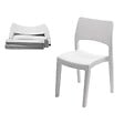 PROGARDEN - Chaise PVC blanche Intérieur/extérieur empilable et démontable 50x51xH82cm PRO - vignette
