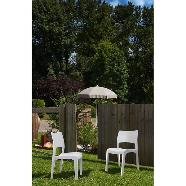 PROGARDEN - Chaise PVC blanche Intérieur/extérieur empilable et démontable 50x51xH82cm PRO - large