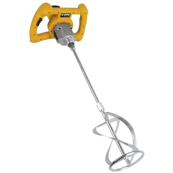 VITO - Malaxeur de chantier 1400W Mélangeur à béton Tige 590mm Pale 140 mm Capacité 65L 2 vitesses Coffre de rangement VITO - large