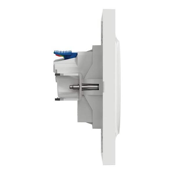 SCHNEIDER ELECTRIC - Prise 2P+T affleurante Odace - Blanc - Plaque et griffes - large