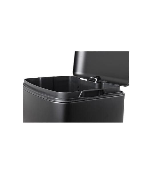 KITCHEN MOVE - Poubelle à pédale inox GREENWICH noir 40L - large