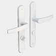 MODE DE VIE - Poignée de porte Salomea - Aluminium - Serrure bouton - Blanche - vignette