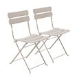 OVIALA - Lot de deux chaises pliantes en acier beige clair - Annecy - vignette