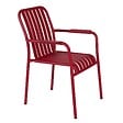 OVIALA - Chaise de terrasse avec accoudoirs en aluminium rouge - Faro - vignette