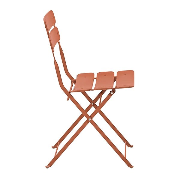 OVIALA - Lot de deux chaises pliantes en acier terracotta - Annecy - large