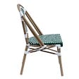 OVIALA - Chaise de terrasse bistrot parisien en aluminium et rotin vert foncé - Belleville - vignette