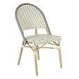 OVIALA - Chaise de terrasse bistrot parisien en aluminium et rotin gris - Marais - vignette