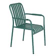 OVIALA - Chaise de terrasse avec accoudoirs en aluminium vert foncé - Faro - vignette